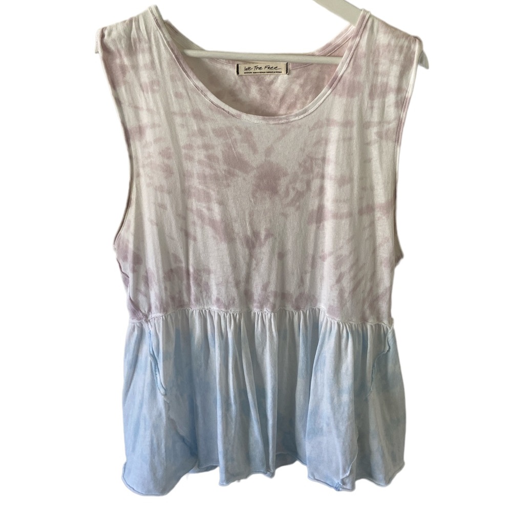 WE THE FREE Tie Dye Sleeveless Crew Neck Tank Top